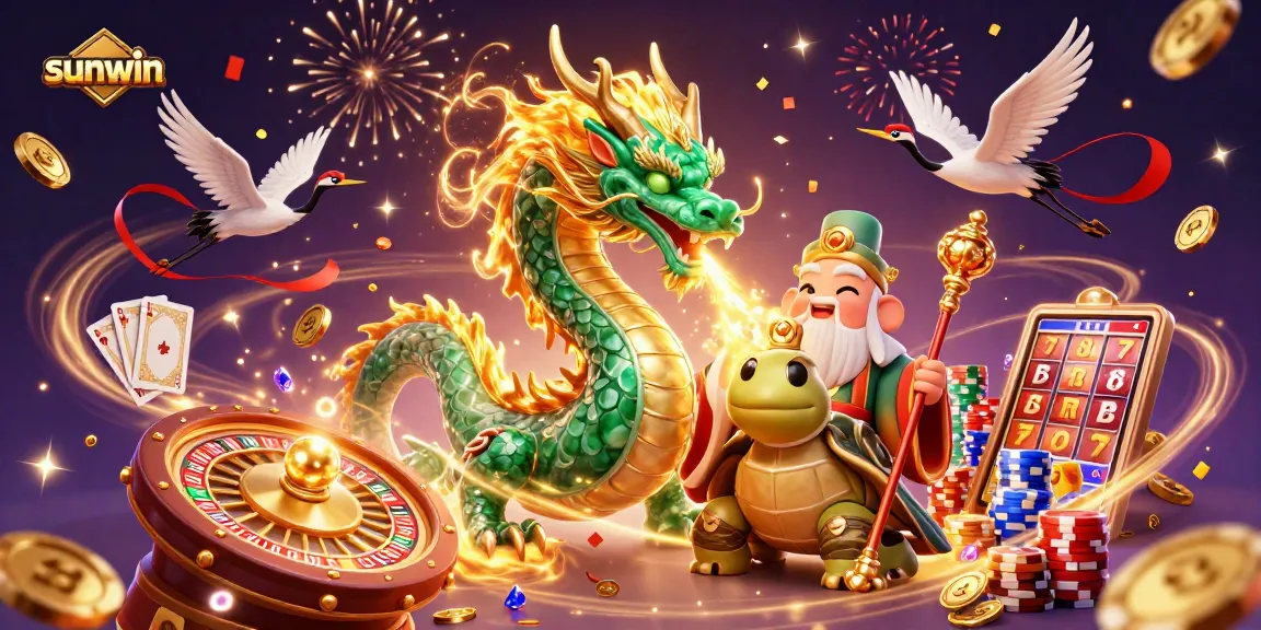 Experience thrilling gameplay at Sunwin with vibrant dragons, lucky charms, and casino excitement!