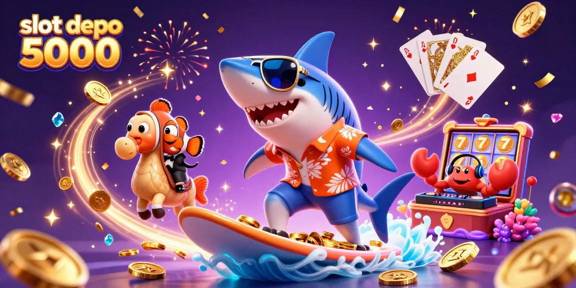 Engage with thrilling slot depo 5000 action featuring playful sea characters amidst dynamic casino elements.