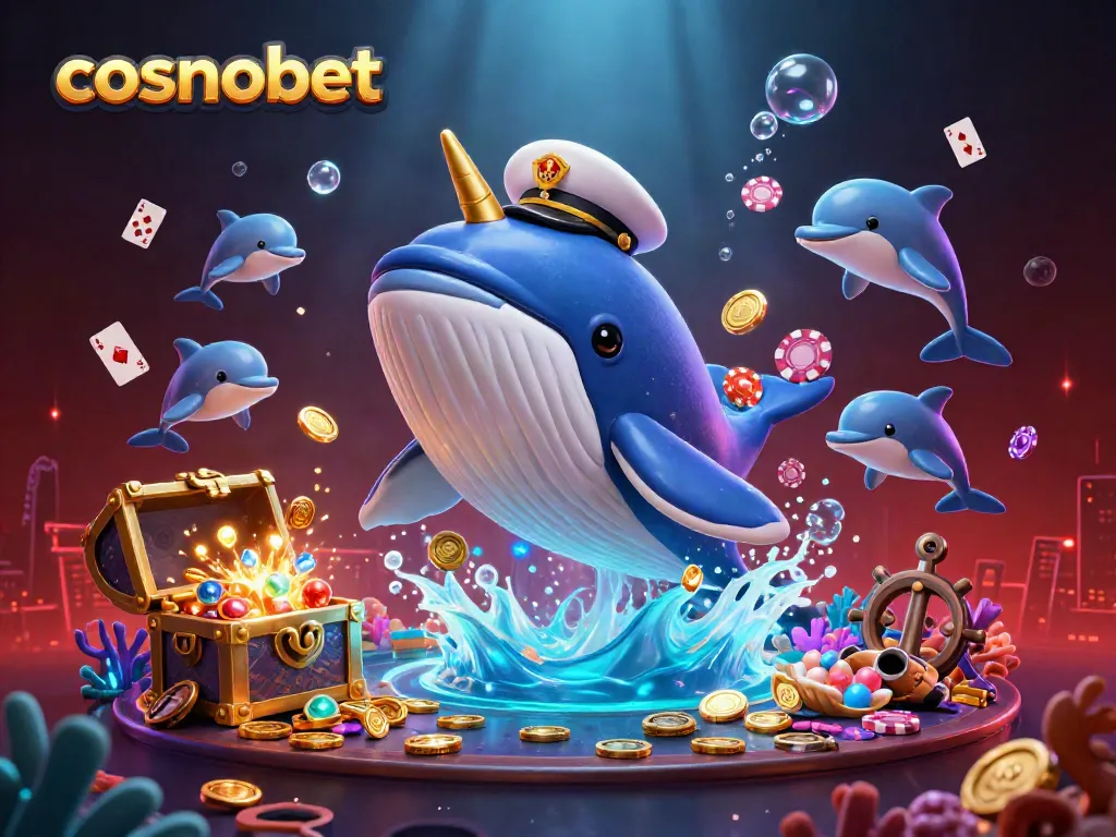 Engage with cosmobet's vibrant casino-themed 3D visuals featuring playful characters and dynamic gaming elements.